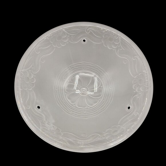 Vintage Frosted Glass Floral Ceiling Light Shade - Picture 6 of 7
